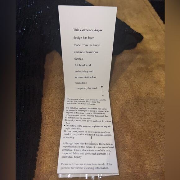 Vintage Laurence Kazar Silk Sequins Top Black Evening Cocktail size petite small - Picture 7 of 15